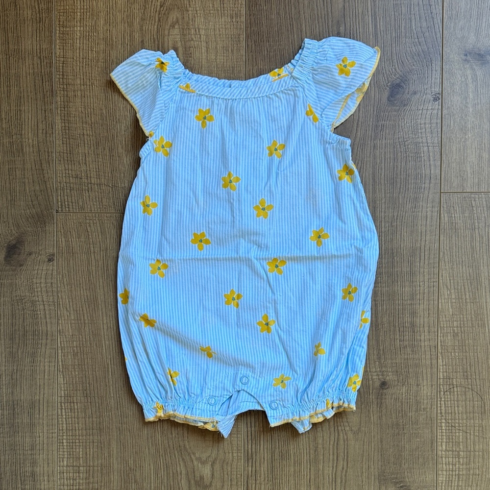 Carter's Blue and Yellow Flower Baby Romper
